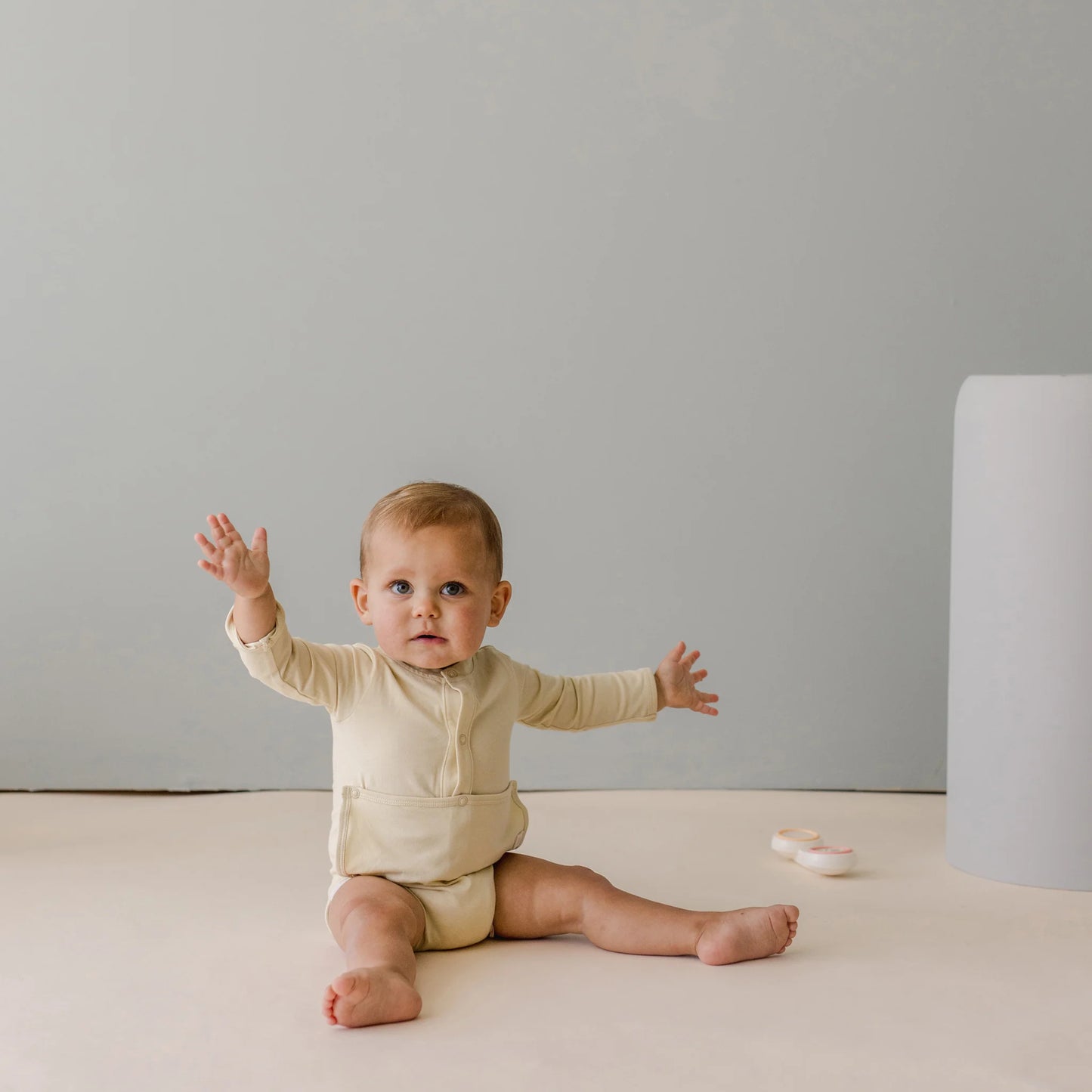 front flap onesie | buttercream