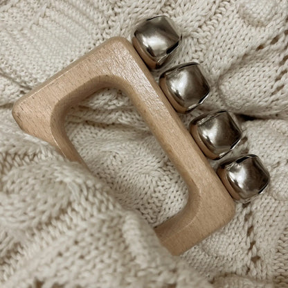 wooden hand bell shaker