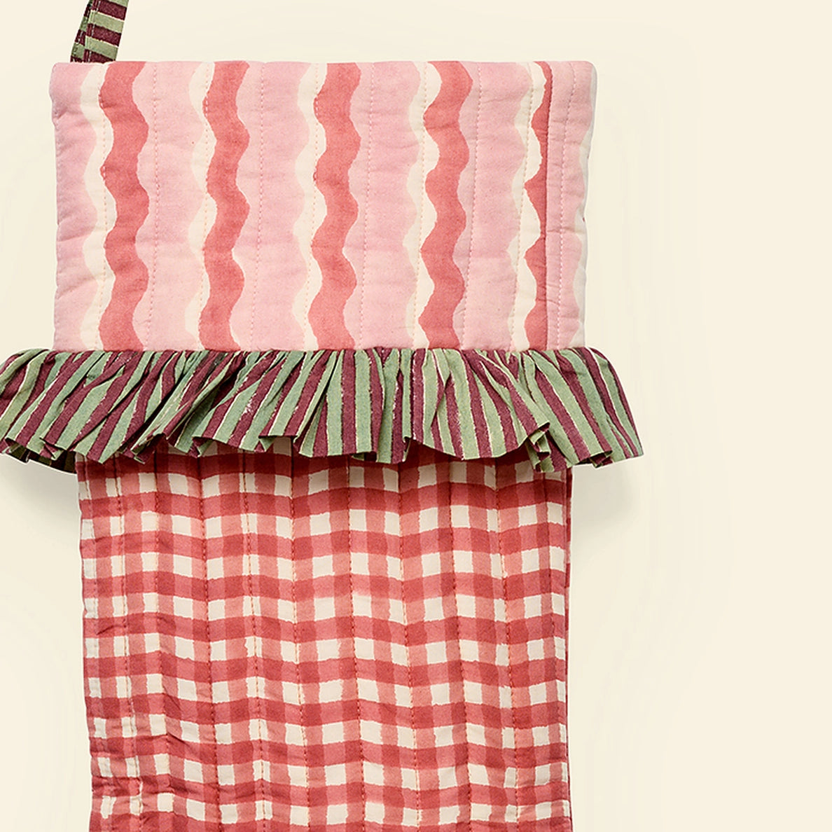 Quilted Christmas Stocking | Gingham Ginger