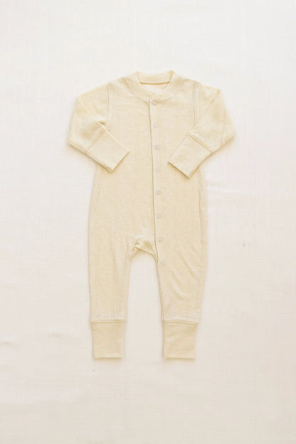 merino wool long john - buttercream