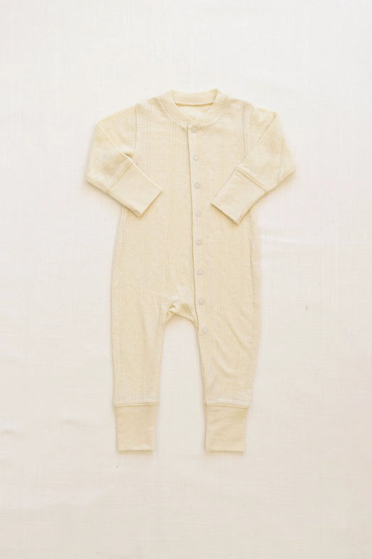 merino wool long john - buttercream