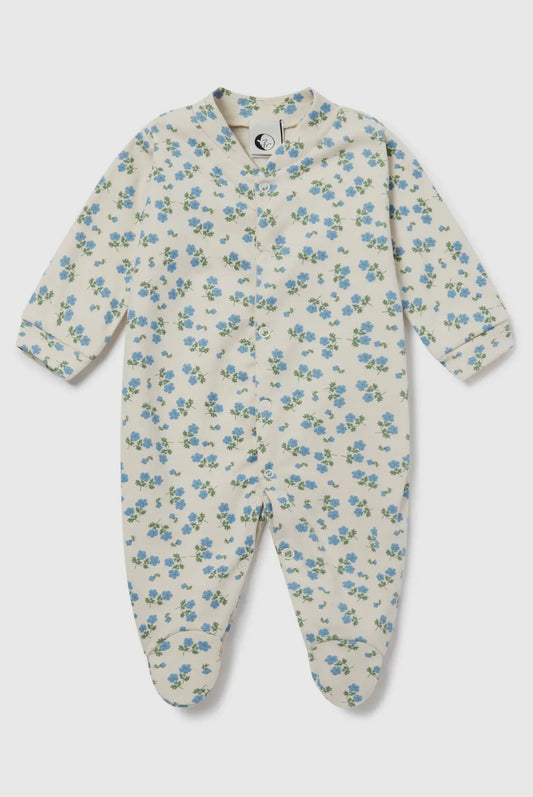 baby sleepsuit- tea floral
