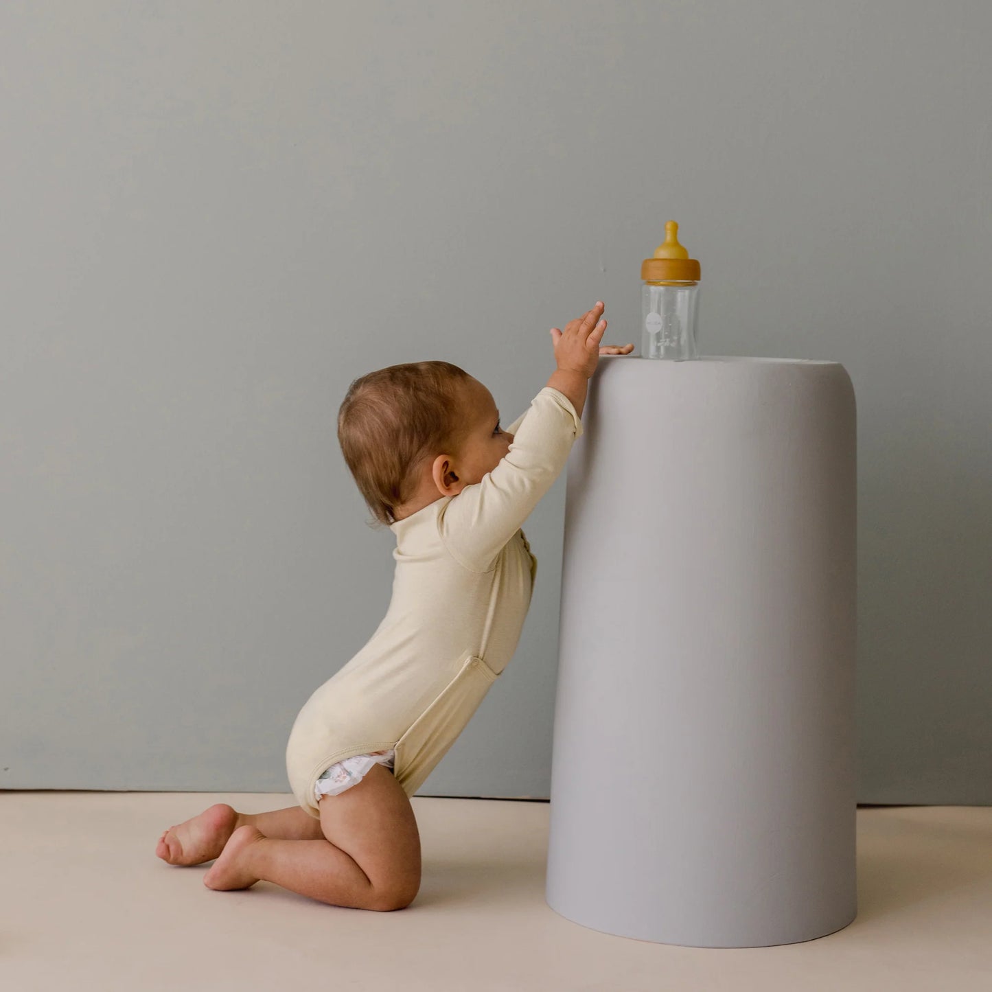 front flap onesie | buttercream