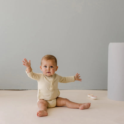 front flap onesie | buttercream