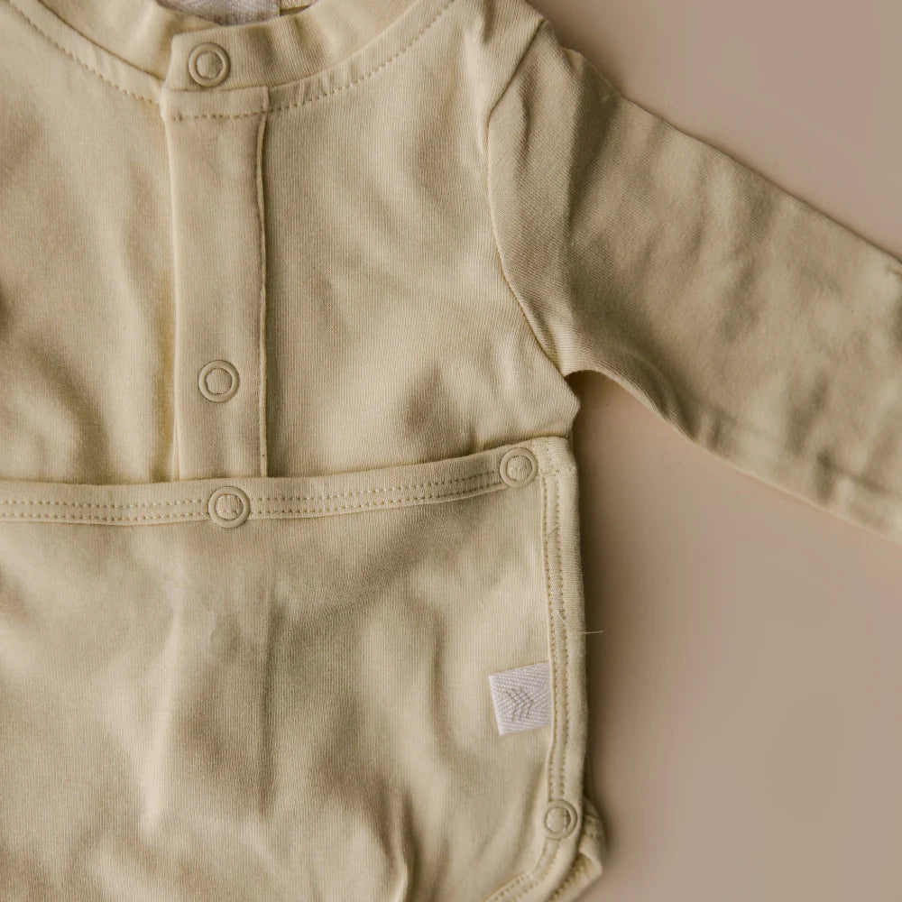 front flap onesie | buttercream