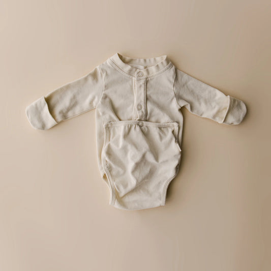 front flap onesie | natural
