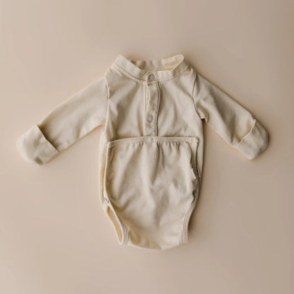 front flap onesie | stripe