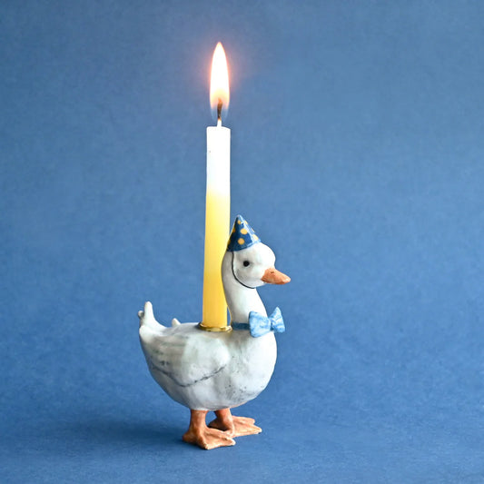 goose cake topper - blue party hat