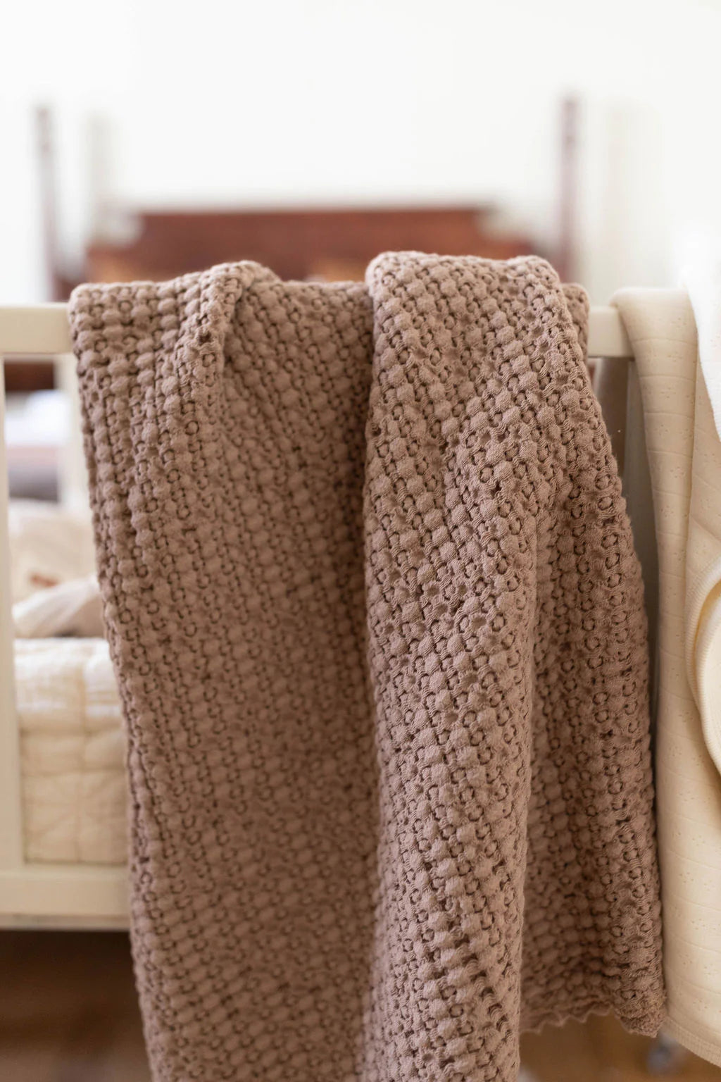 cozy waffle blanket - cinnamon