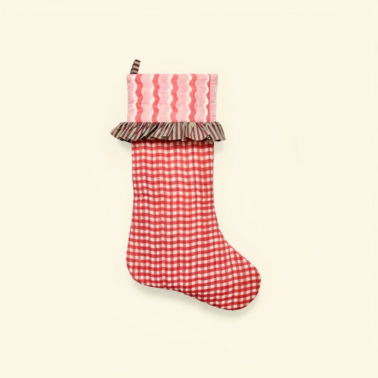 Quilted Christmas Stocking | Gingham Ginger