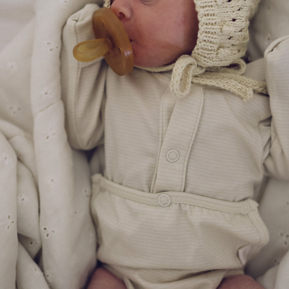 front flap onesie | stripe