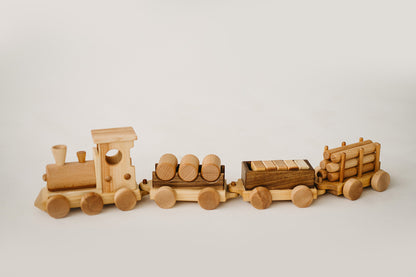 wooden train set