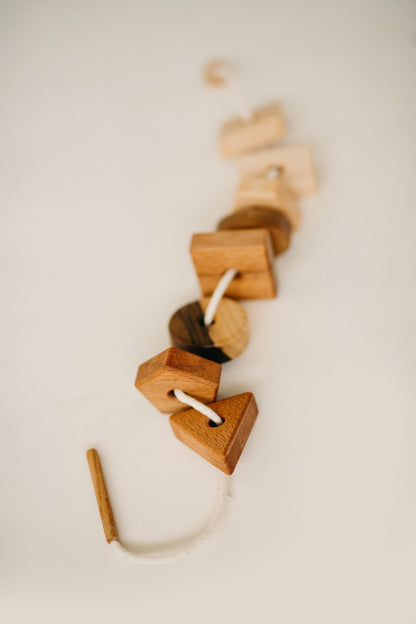 wooden lacing geometric shapes
