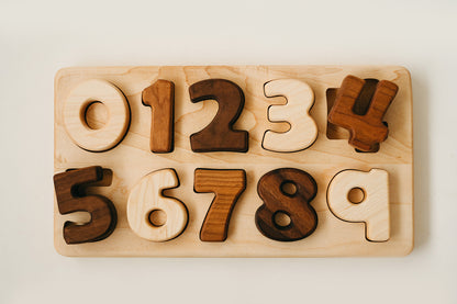 wooden 0-9 number puzzle
