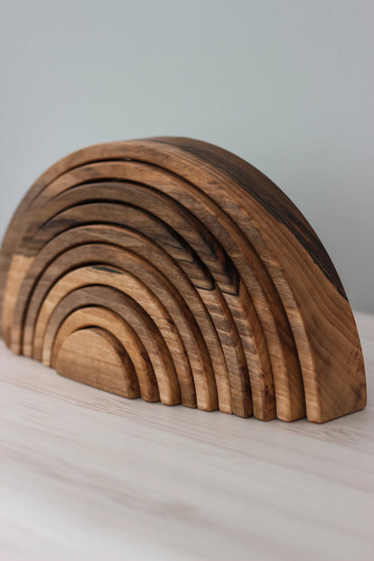 wooden rainbow stacker
